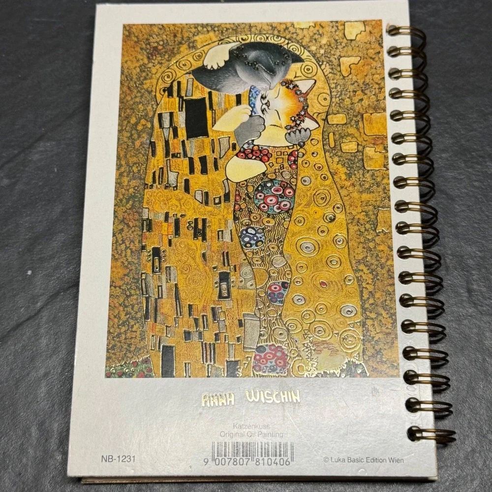Anna Wischin Katzenkuss Spiral Notebook Cat Kiss Klimt Art‎ Luka Basic Edition